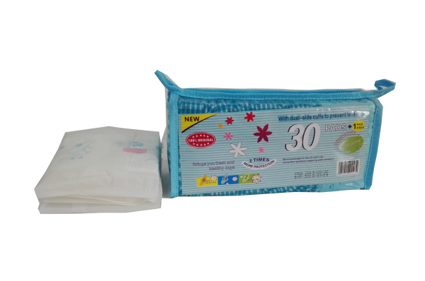 Serviettes hygiéniques à double ailes les plus vendues avec sac à fermeture éclair
