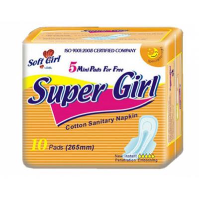 Vente chaude Super Comforable Super Girl Disposable Sanitary Napkins