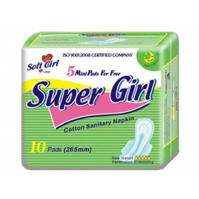 Vente chaude Perforated Film Days Use Super Girl Sanitary Pads